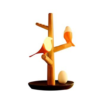 鳥(niǎo)蛋氛圍夜燈 實(shí)木樹(shù)枝磁吸USB充電創(chuàng)意人體感應(yīng) 