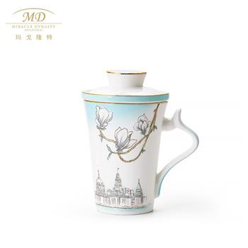 玉蘭花開(kāi)三件套濾茶杯