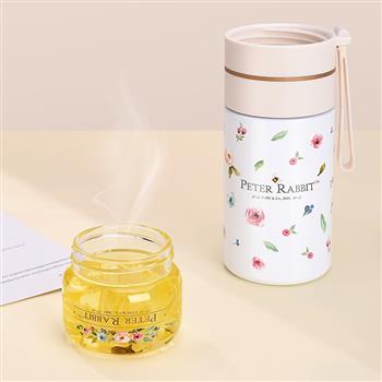 英國(guó)比得兔保溫泡茶杯可愛(ài)316不銹鋼茶杯便攜提繩大容量保溫杯