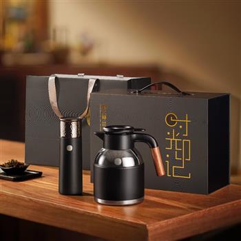 燜大師時(shí)光印記鉑金套裝SG1850T燜茶杯壺商務(wù)套裝機(jī)械溫顯燜泡壺隨行杯 