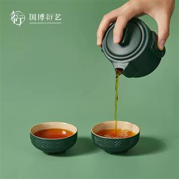 中國(guó)國(guó)家博物館風(fēng)調(diào)雨順快客杯功夫茶具套裝便攜博物館生日禮物