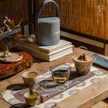 萬(wàn)仟堂（Edenus）旅行茶具套裝 敦煌聯(lián)名高檔便攜快客杯陶瓷送伴手禮 越過山丘