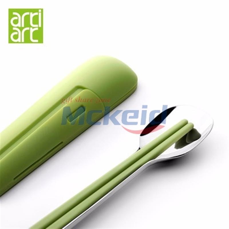 臺(tái)灣Artiart 一勺一筷 學(xué)生便攜餐具套裝 兒童便攜筷子不銹鋼勺子