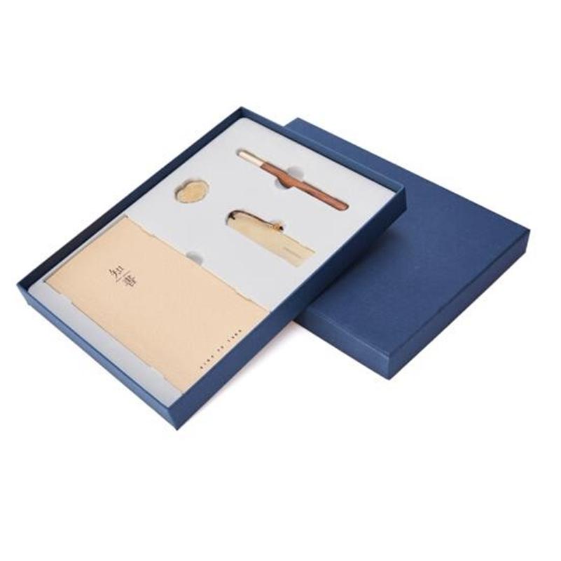 知書4件套裝禮盒 實木筆創(chuàng)意刻字禮品辦公禮物簽字筆定制純銅書簽