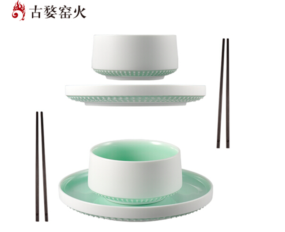 古婺窯火 婺州瓷 食 · 器 二人世界 二碗二盤（?。┒Y盒包裝 二人世界