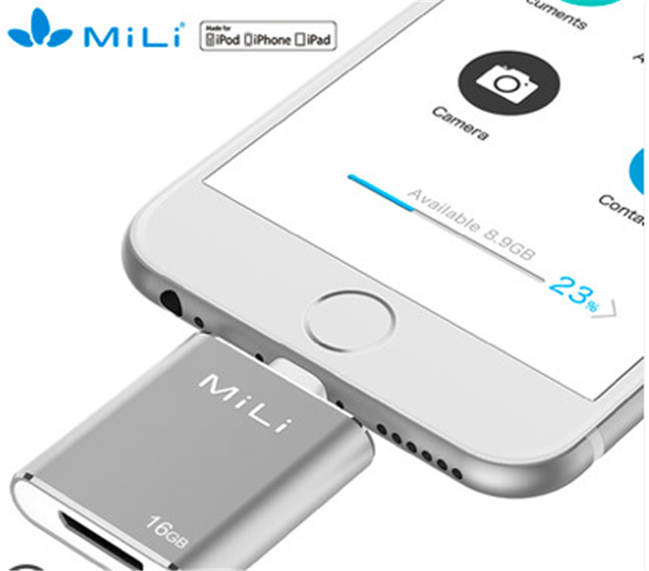 MiLi米力蘋(píng)果手機(jī)U盤(pán)16g閃存盤(pán)iPhone/iPad內(nèi)存擴(kuò)容器USB3.0高速手機(jī)電腦兩用U盤(pán)iData個(gè)性定制刻字迷你優(yōu)盤(pán)
