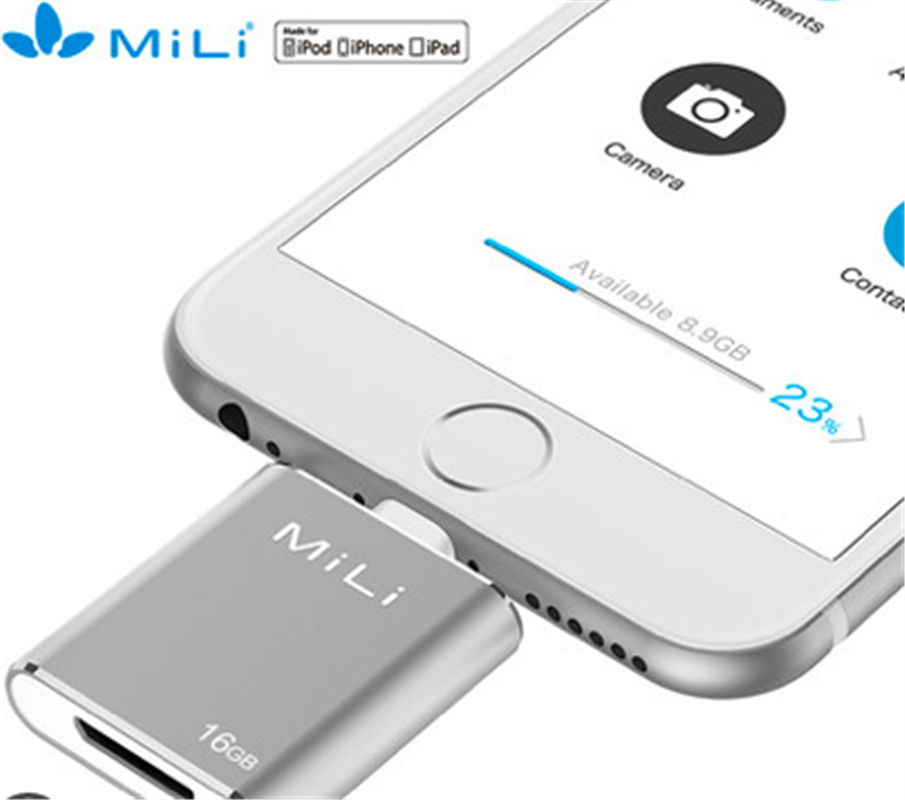 MiLi蘋果手機(jī)U盤16G閃存盤iPhoneX/8/8plus/iPad外接擴(kuò)容器USB3.0高速手機(jī)電腦兩用U盤個性定制刻字迷你優(yōu)盤