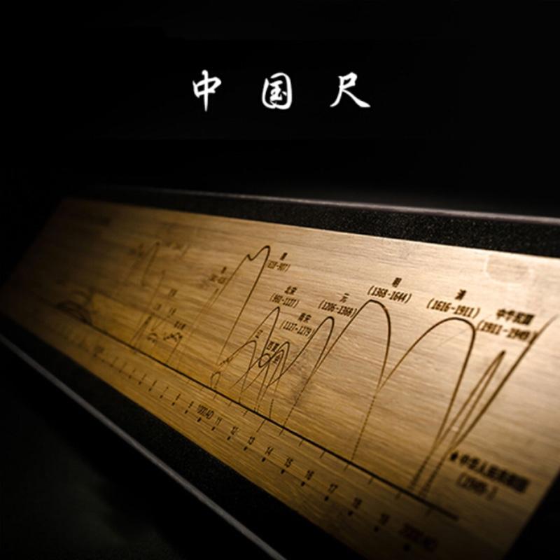 歷史年代尺中國風(fēng)創(chuàng)意實木竹制工藝品文具辦公刻字六一禮物 中國年代尺