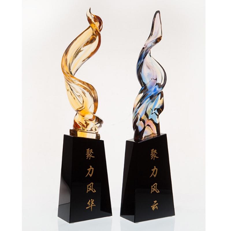 琉璃獎杯 定制慶典頒獎帆船水晶獎杯創(chuàng)意禮品擺件