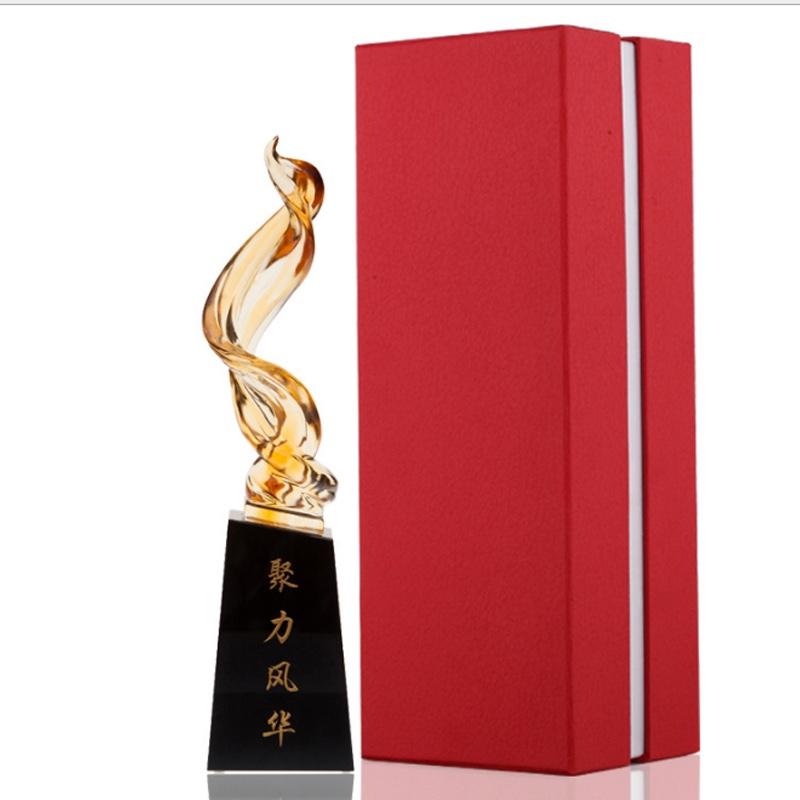 琉璃獎杯 定制慶典頒獎帆船水晶獎杯創(chuàng)意禮品擺件