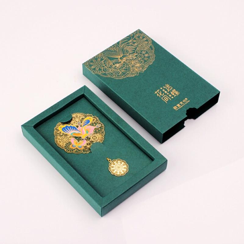 故宮文創(chuàng) 花間迷蝶晴空啼鳥(niǎo)金屬書(shū)簽 仿琺瑯創(chuàng)意銅質(zhì)書(shū)夾 送禮禮品禮物 花間迷蝶金屬書(shū)簽