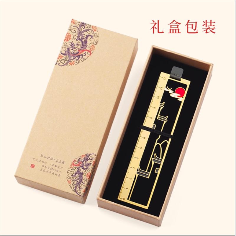 金屬書簽文藝小禮品古風(fēng)徽派建筑文藝小清新直尺子學(xué)生創(chuàng)意紀念品