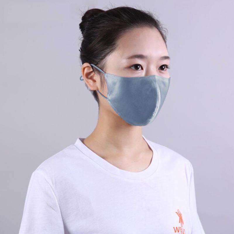 萬(wàn)事利真絲雙面立體口罩可替換熔噴布插片女防曬透氣夏季薄款面罩 雙面真絲可替換插片口罩-淺粉色 素色款