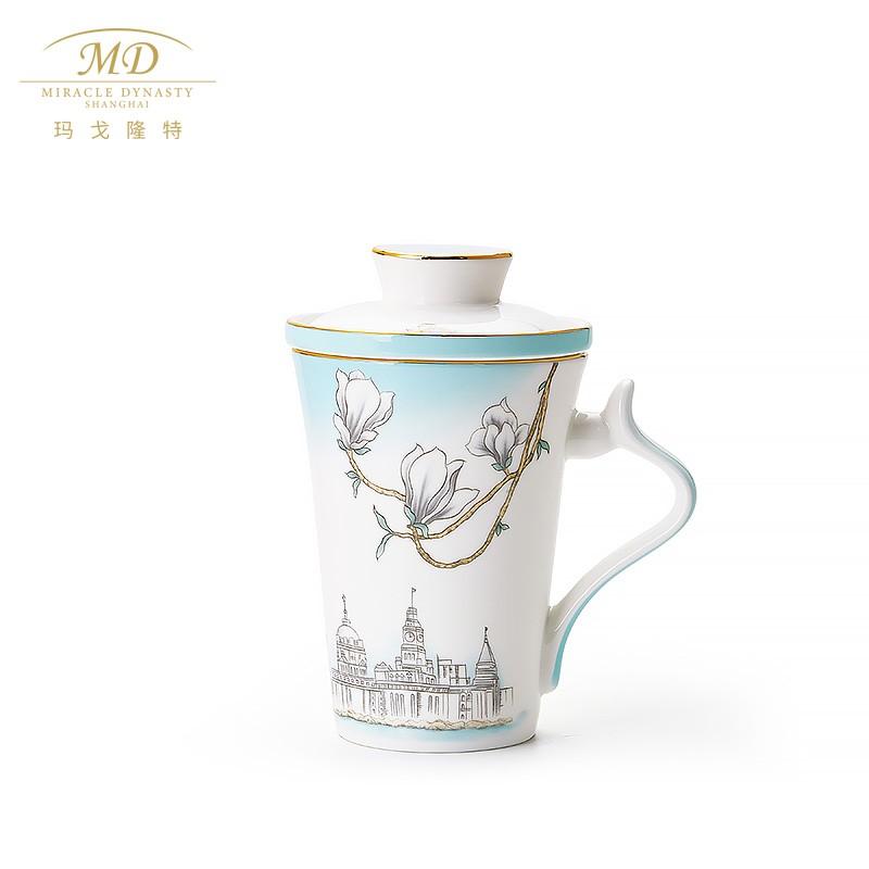玉蘭花開(kāi)三件套濾茶杯