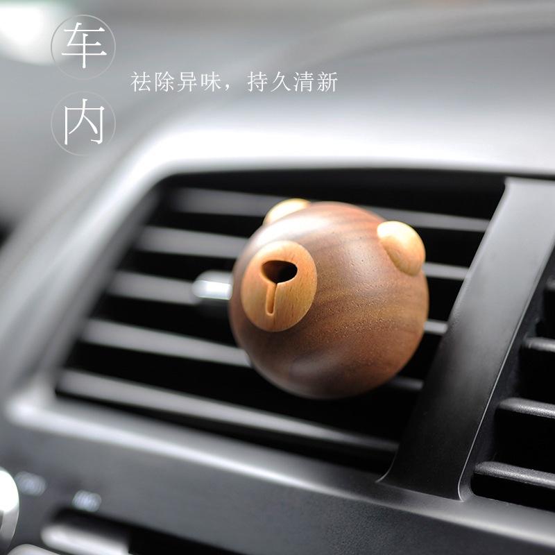實(shí)木小熊車載香氛Dokiy原創(chuàng)可愛汽車飾品個(gè)性禮品 出風(fēng)口香水