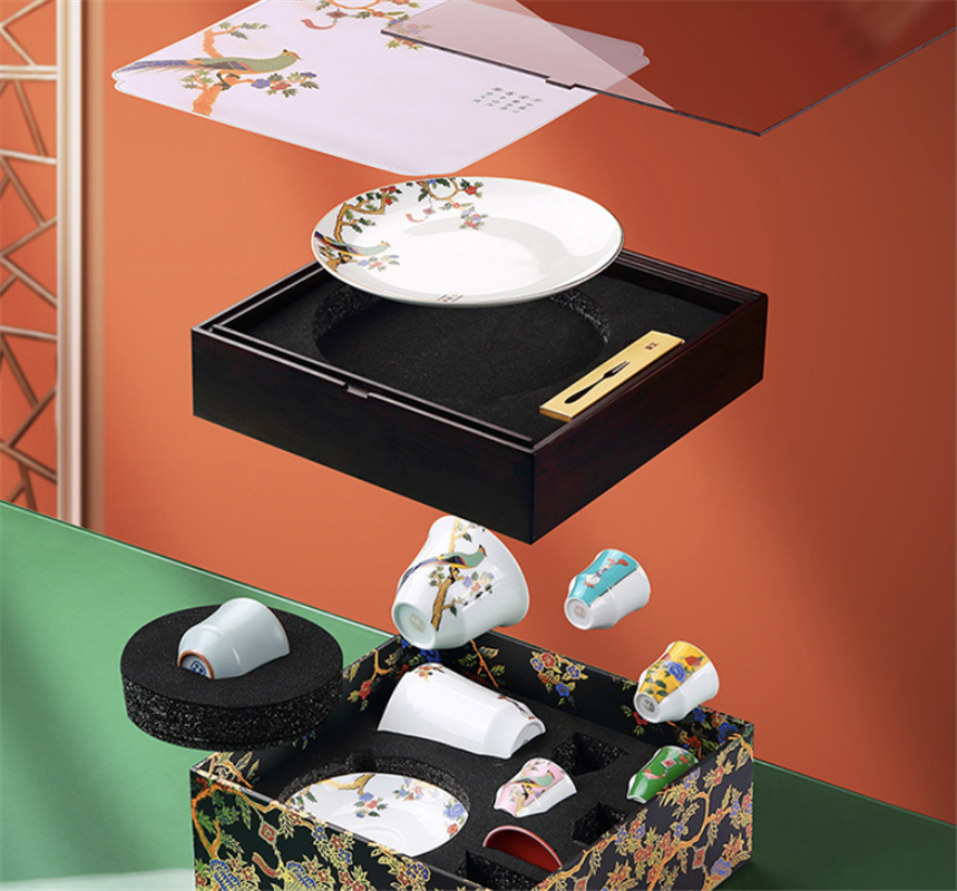 新年禮品喜樂(lè)茶具陶瓷果盤禮盒