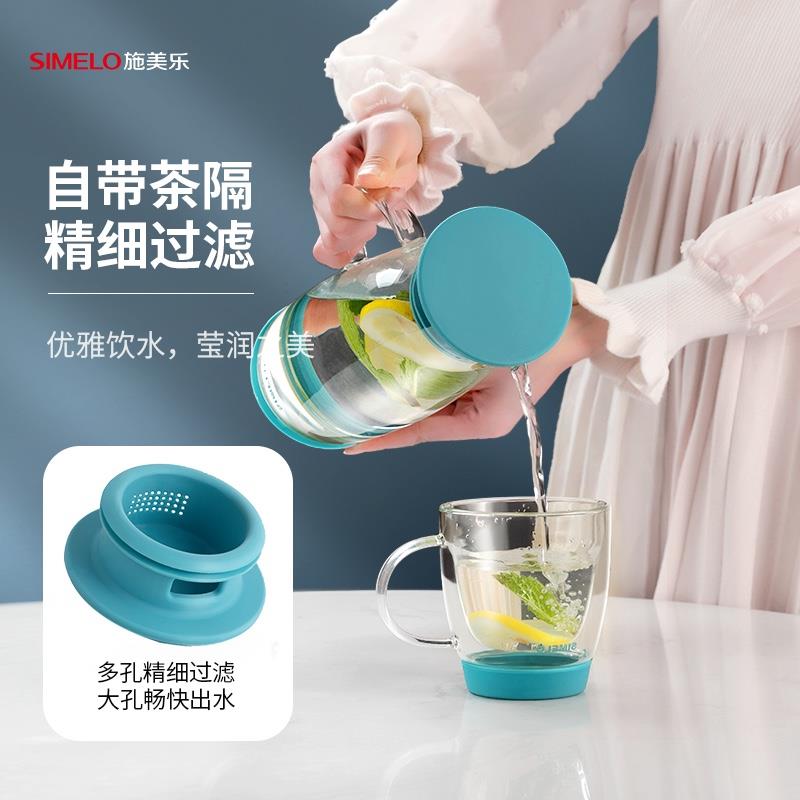 施美樂(lè)涼水壺家用耐高溫玻璃水壺涼水杯涼白開(kāi)玻璃壺大容量冷水壺