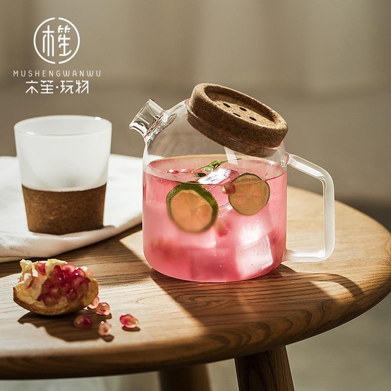 木笙玩物玻璃涼水壺套裝家用泡茶壺創(chuàng)意磨砂耐高溫冷水壺簡(jiǎn)約日式