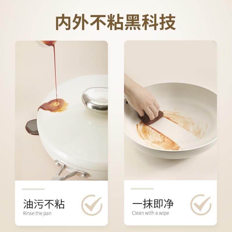 VELOSAN溫侖山 煎鍋德國平底鍋煎牛排不粘鵝卵石鍋電磁爐燃氣灶通用炒菜