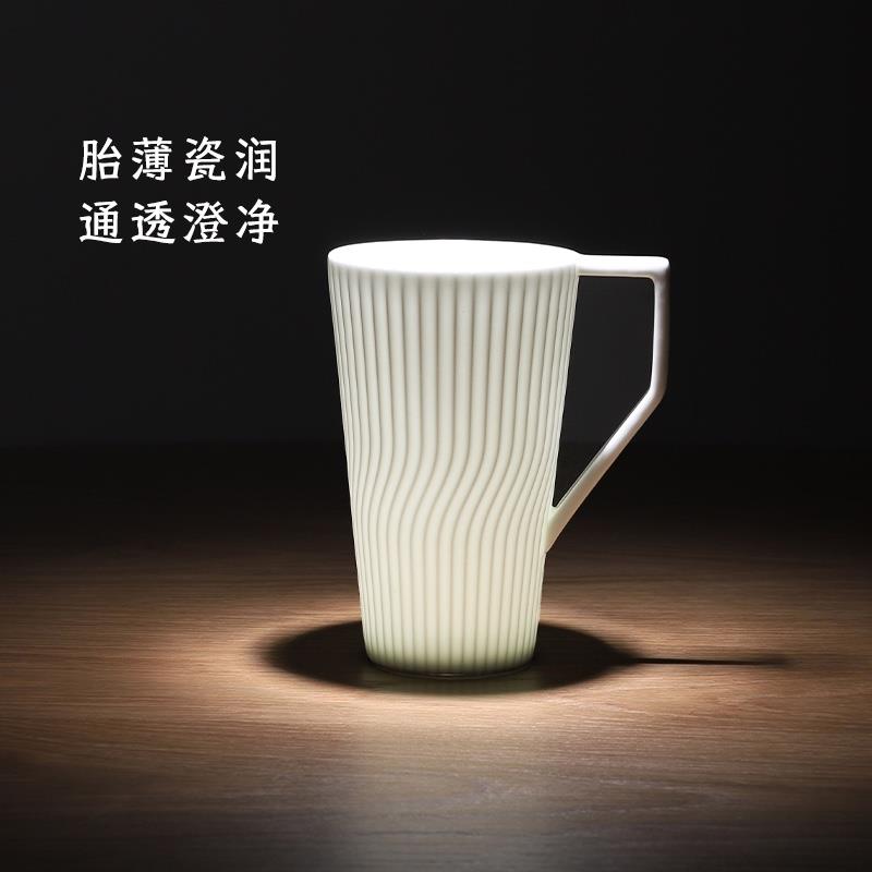 原初格物曲直杯泡茶杯個人專用辦公室大容量帶蓋過濾女士茶杯