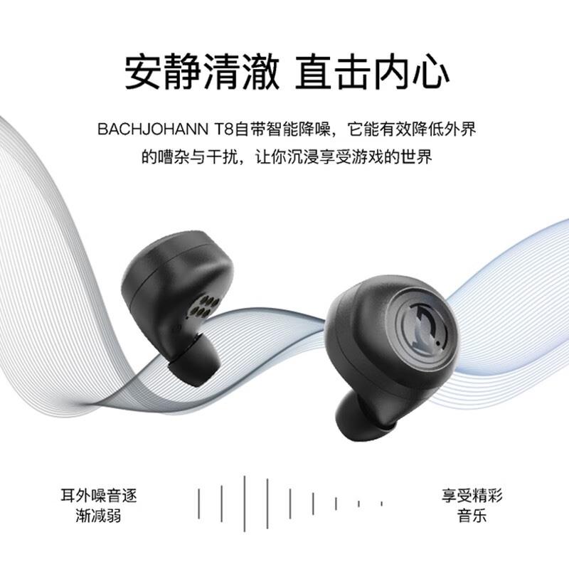bach johann 德國(guó)巴赫T8無(wú)線藍(lán)牙耳機(jī)智能降噪跑步運(yùn)動(dòng)入耳式商務(wù)休閑防水防汗適用蘋(píng)果華為