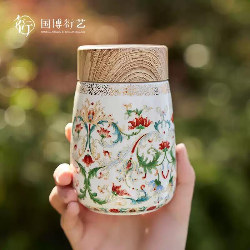 中國(guó)國(guó)家博物館吉祥福瑞陶瓷雙層隨行杯高顏值便攜可愛女生日禮物