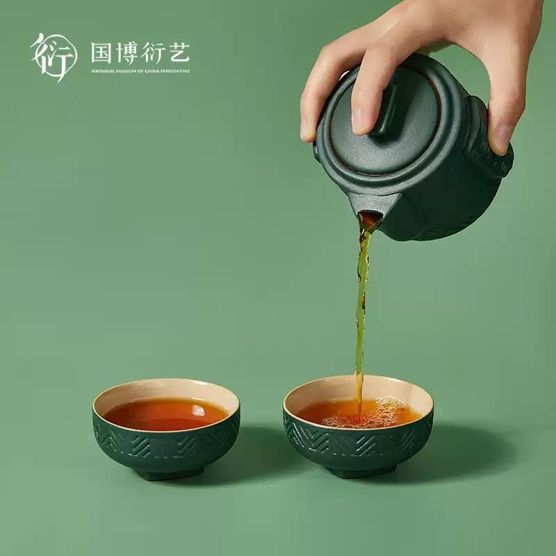 中國國家博物館風(fēng)調(diào)雨順快客杯功夫茶具套裝便攜博物館生日禮物