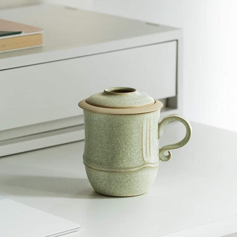 萬(wàn)仟堂（Edenus）陶瓷泡茶杯辦公杯個(gè)人專(zhuān)用高檔水杯春竹