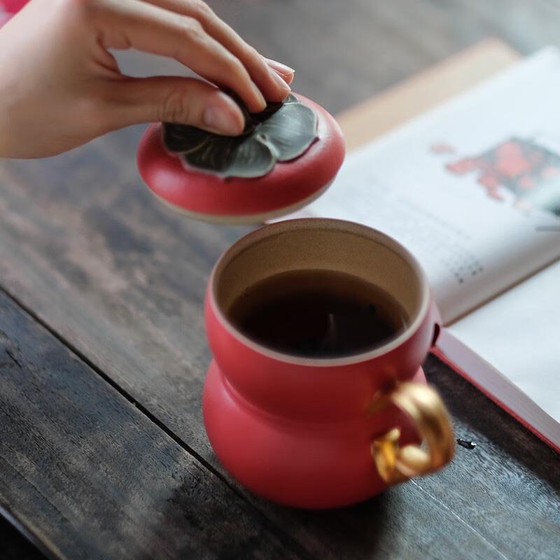 萬仟堂（Edenus）高檔辦公茶杯具帶蓋創(chuàng)意馬克杯禮物送女友杯事事如意