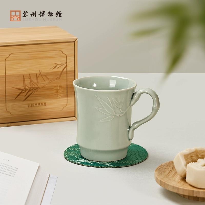 君子若竹竹節(jié)杯與杯墊套裝